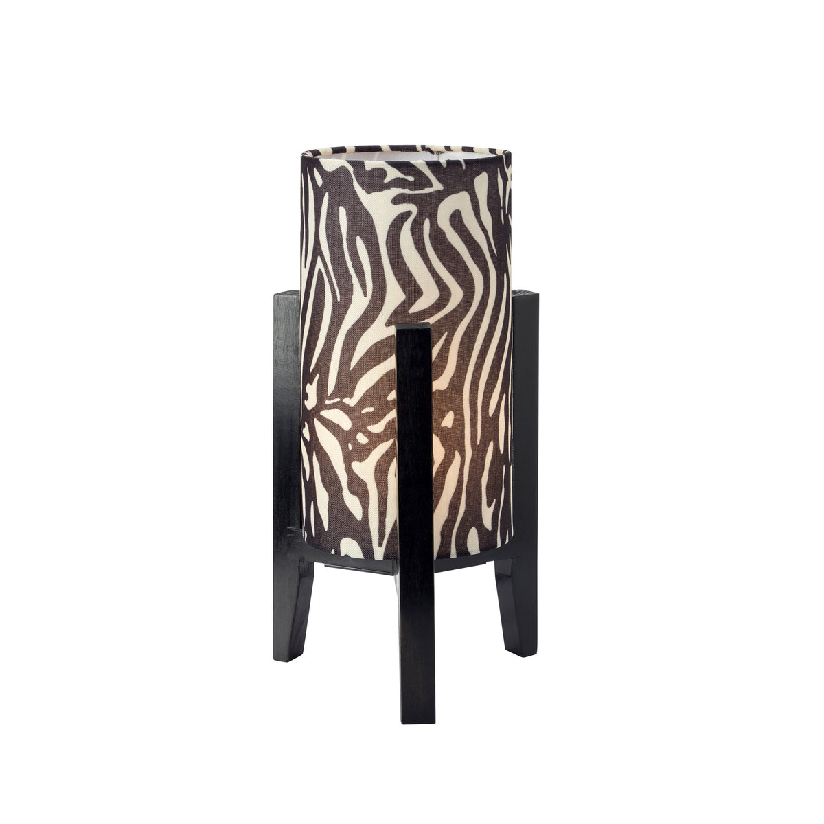 Lampe à poser Eruca motif zèbre noire et blanche