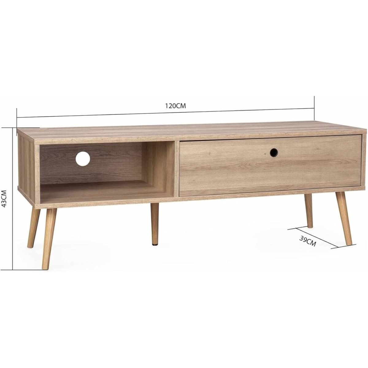 Meuble TV Bois Scandinave | Marbre - Designix Meuble TV