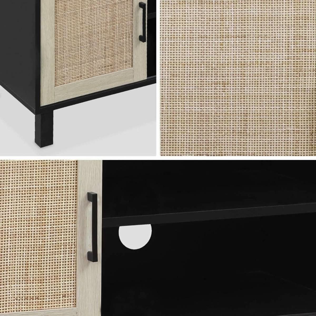 Meuble TV Noir Cannage | Fleur - Designix Meuble TV