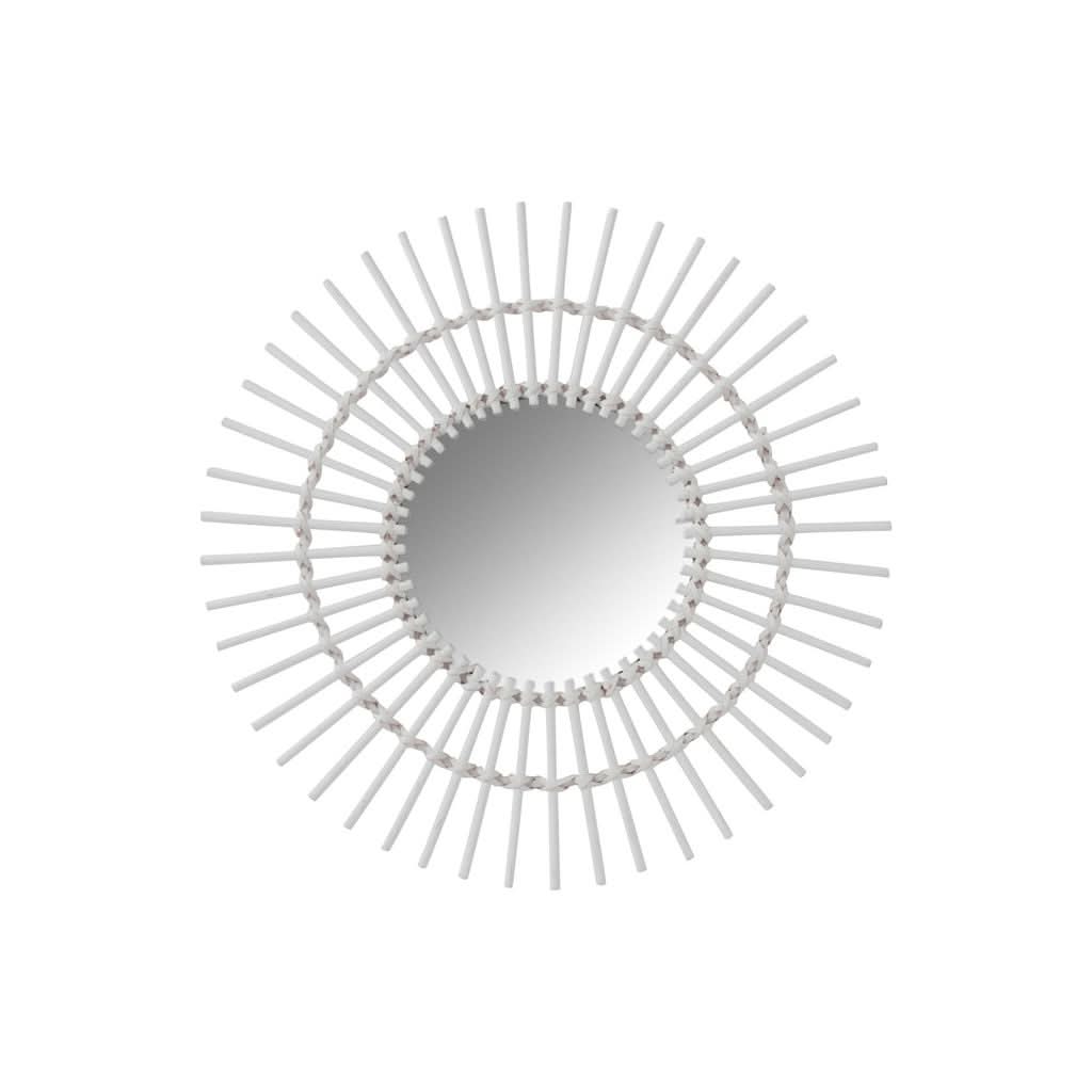 Miroir Rond Bambou Blanc Design - Designix