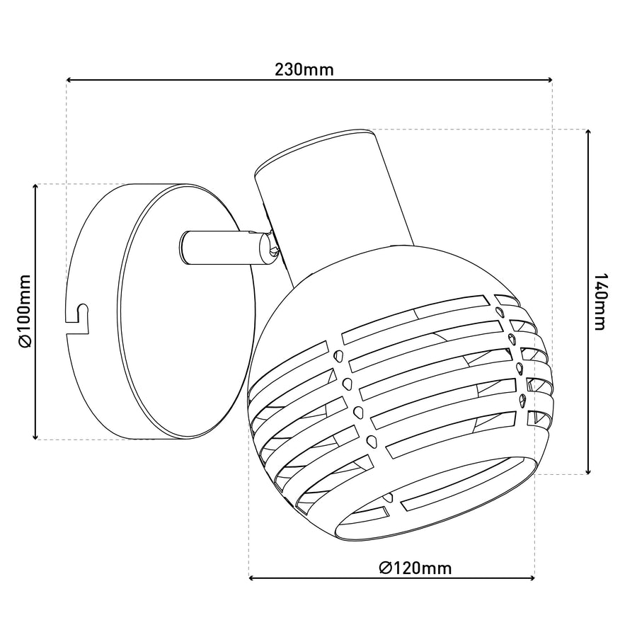 Plafonnier Casco noir, L 23 cm