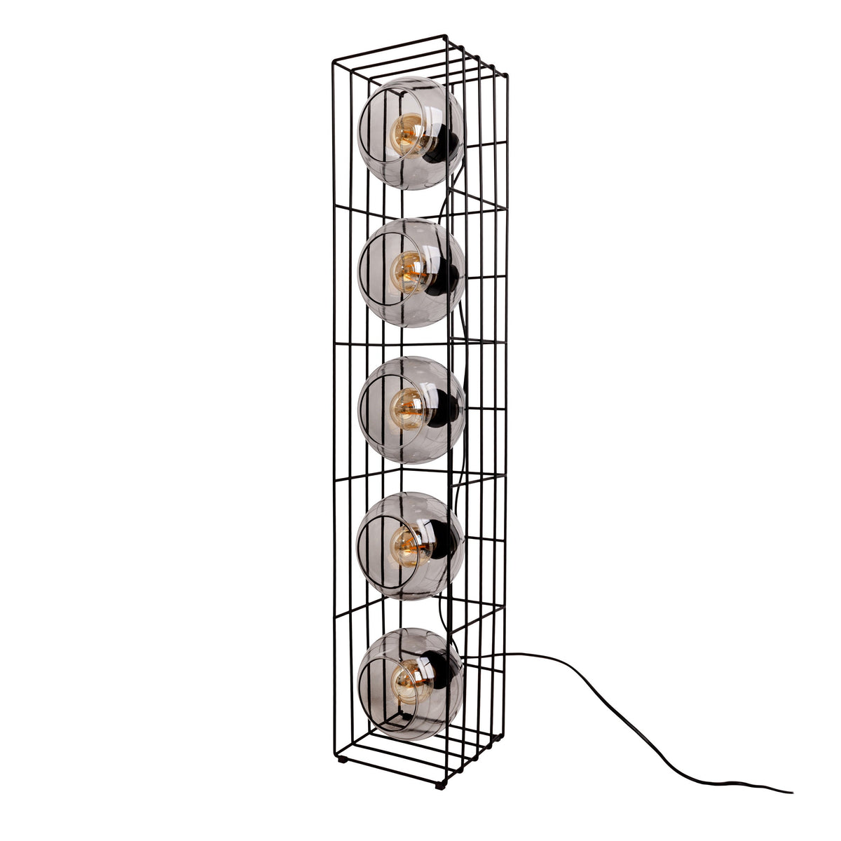 Lampadaire Cesta noir, verre