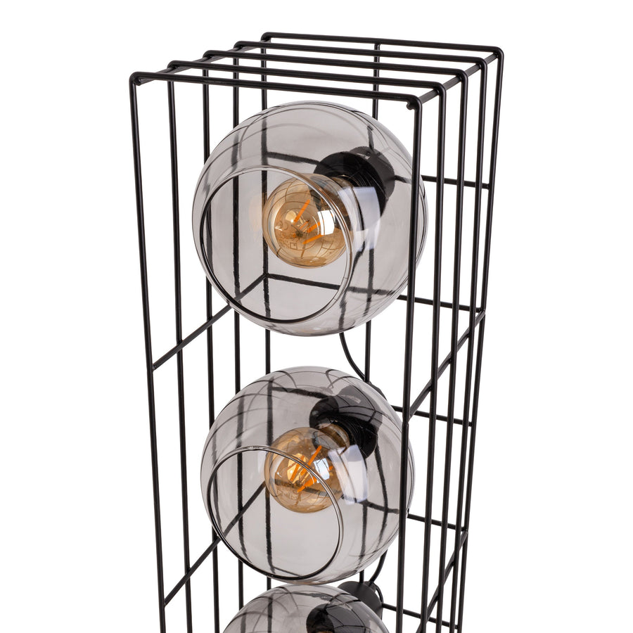 Lampadaire Cesta noir, verre
