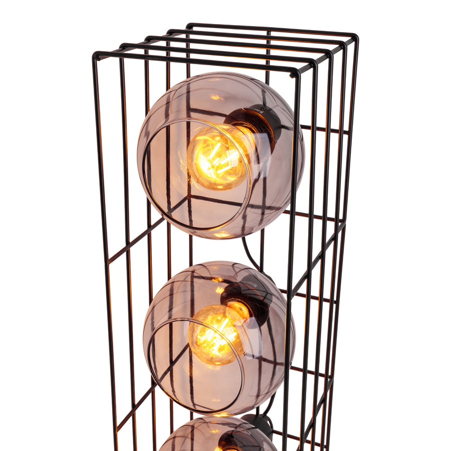 Lampadaire Cesta noir, verre