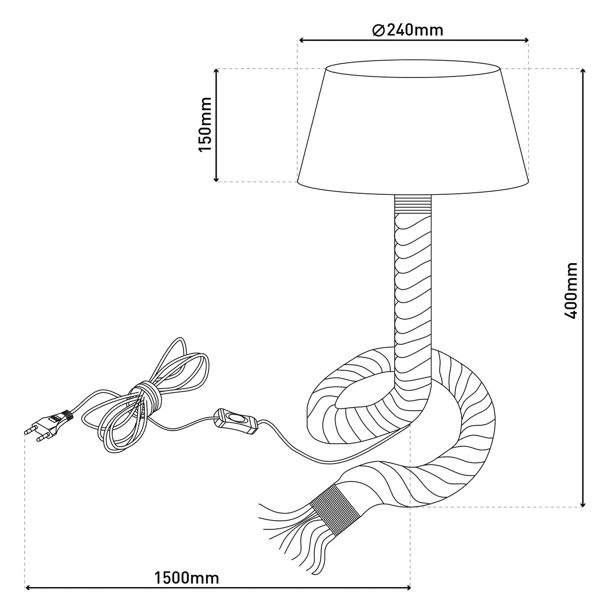 Lampe à poser Rope blanche