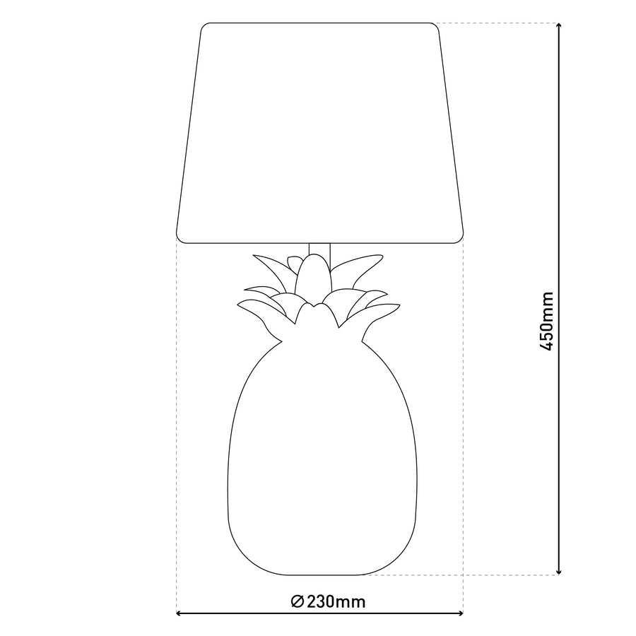 Lampe à poser Ananas argentée, tissu