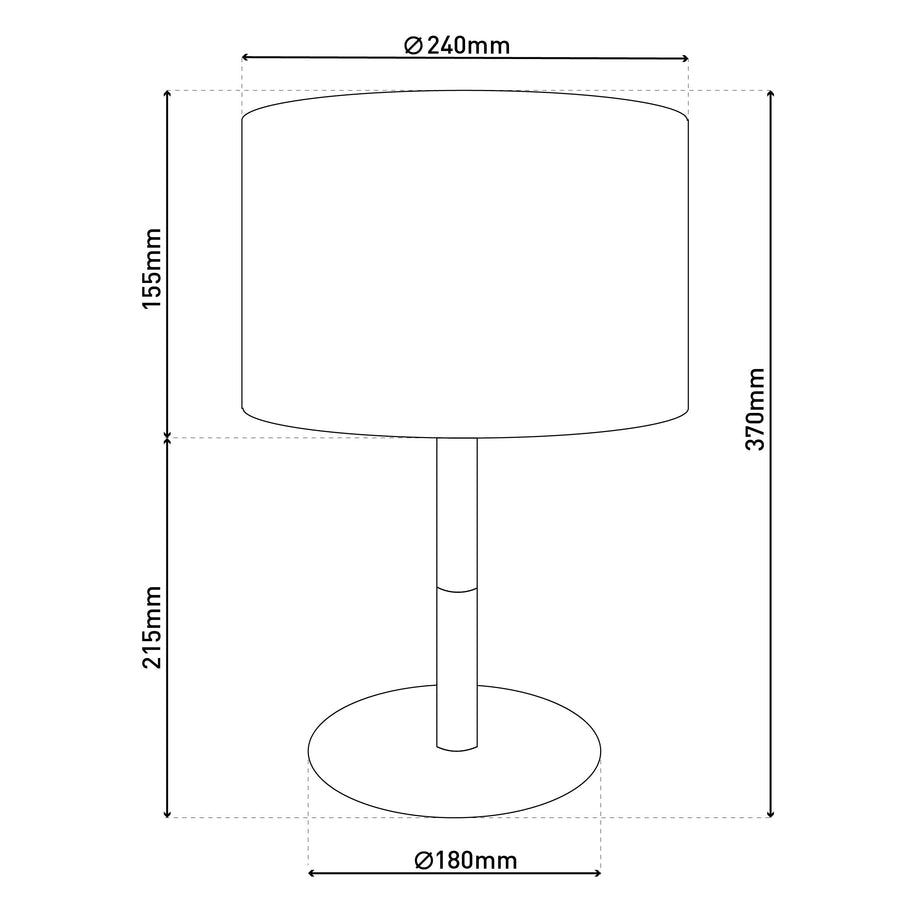 Lampe à poser Tessile noire, tissu