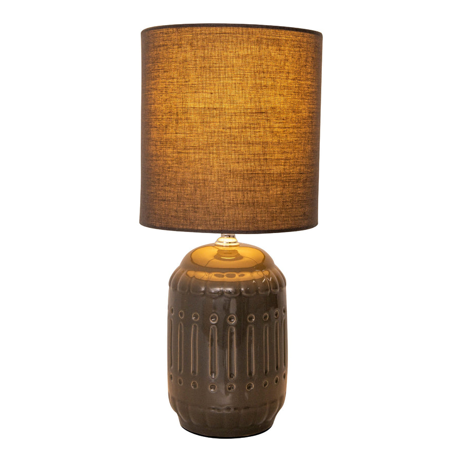 Lampe à poser Erida grise, tissu