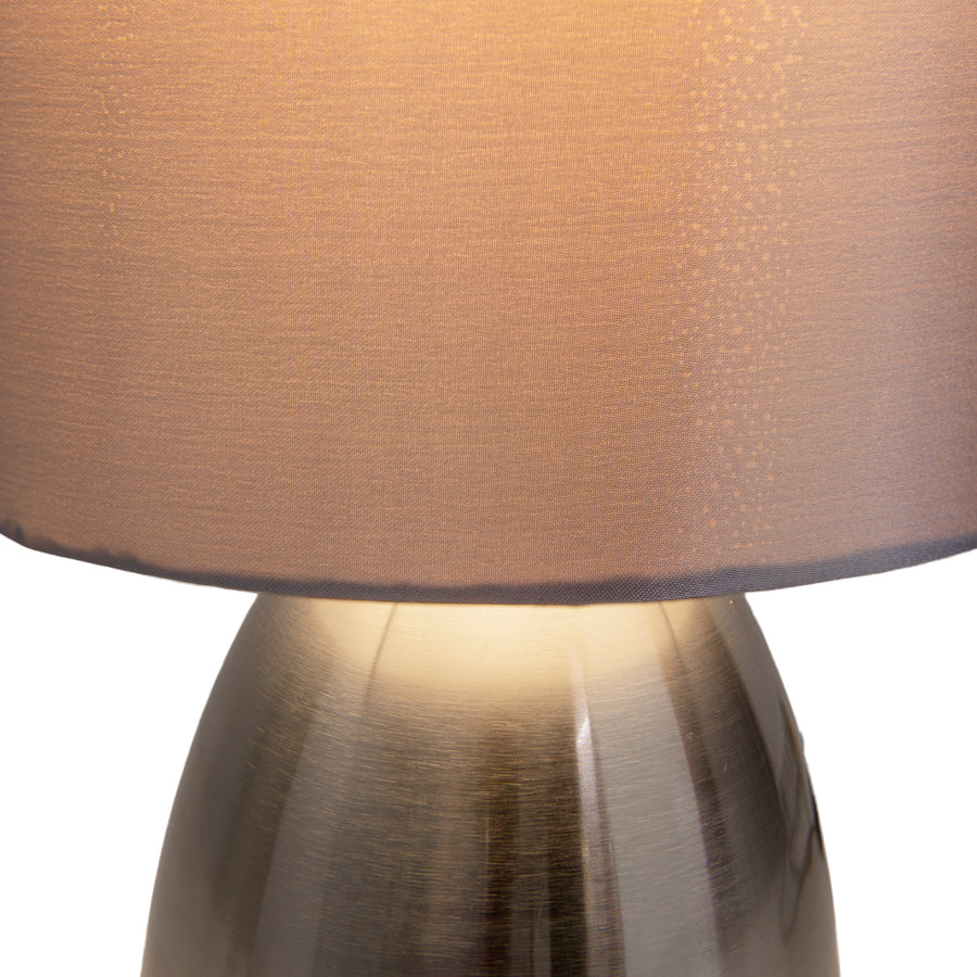 Lampe à poser Aurum grise, tissu