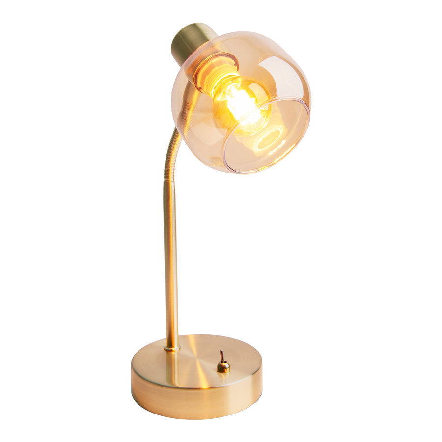 Lampe à poser Libby laiton, verre