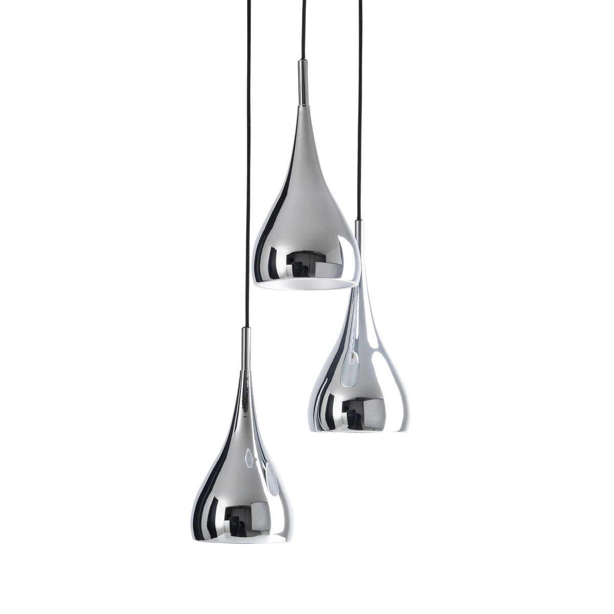 Suspension Style chromée, H 120 cm