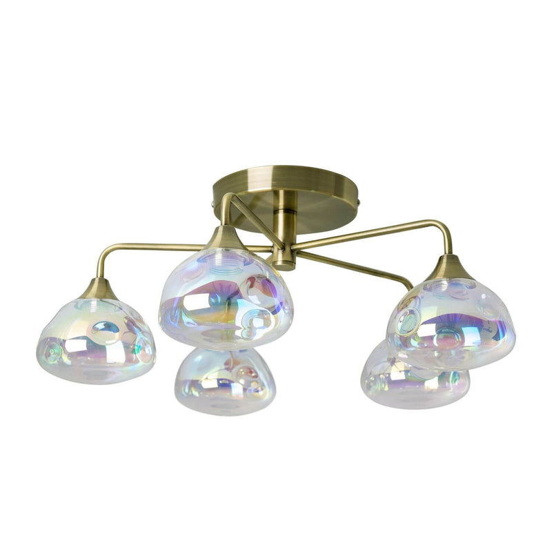 Plafonnier Varna laiton, verre, Ø 50 cm