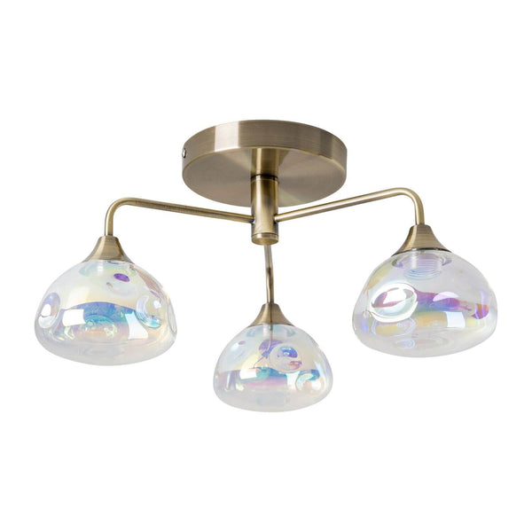 Plafonnier Varna laiton, verre, Ø 42 cm