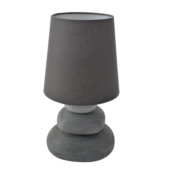 Lampe à poser Stoney grise, tissu (3045216)