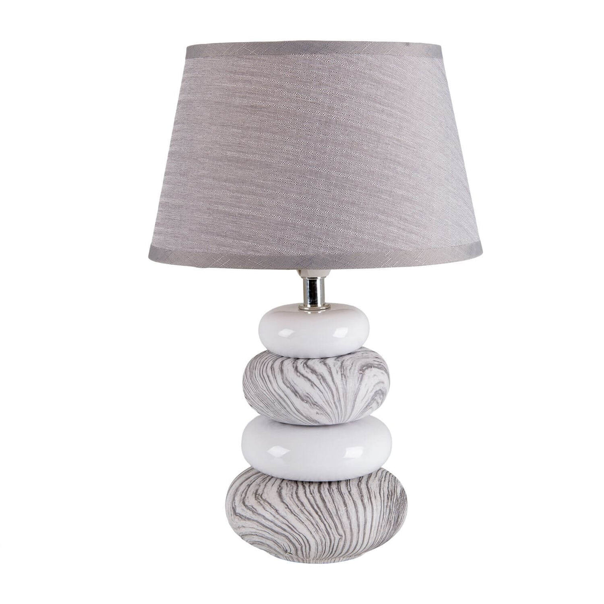 Lampe à poser Stoney grise, tissu (3179316)