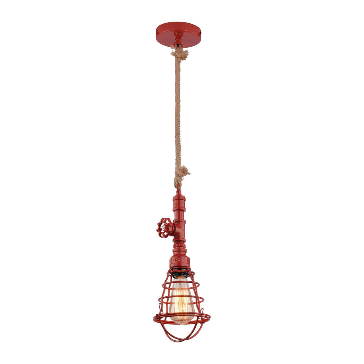 Suspension Regia rouge, H 130 cm