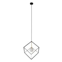 Suspension Cadre noire, verre
