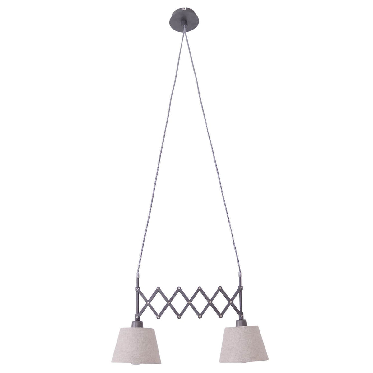 Suspension Adrienne bois, tissu, H 135 cm