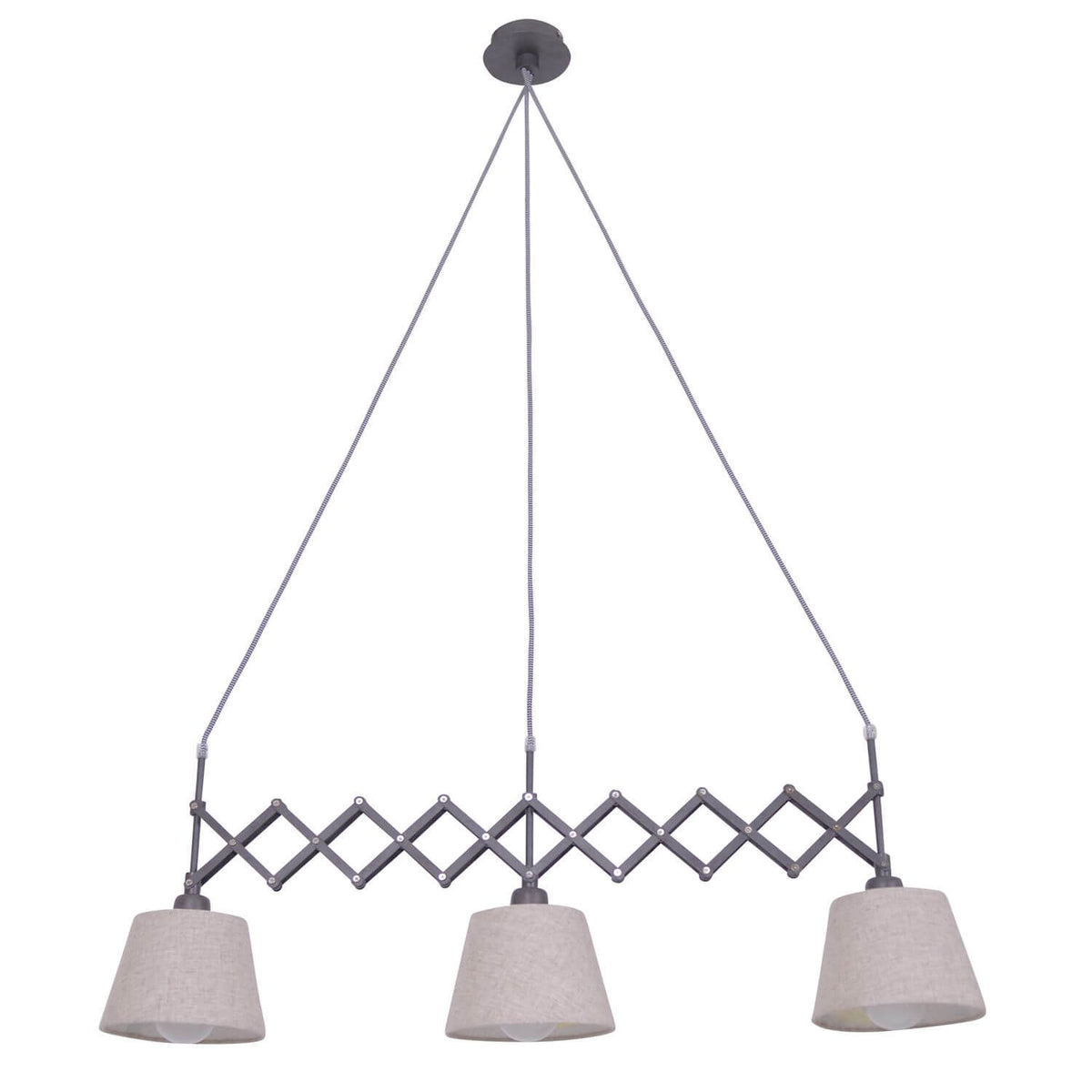 Suspension Adrienne bois, tissu, H 130 cm