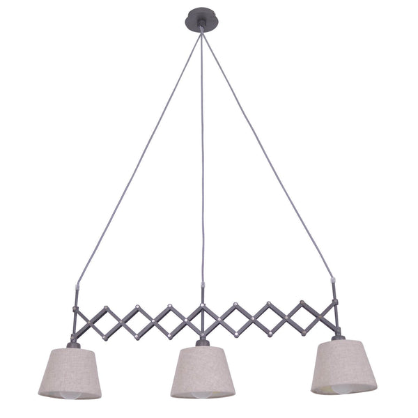 Suspension Adrienne bois, tissu, H 130 cm