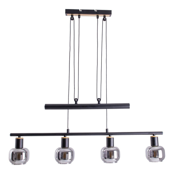 Suspension Fumoso noire, verre, H 160 cm