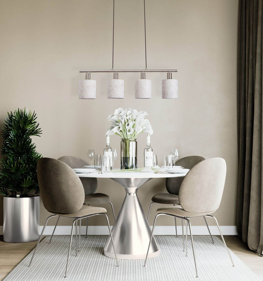 Suspension Maron bois, tissu