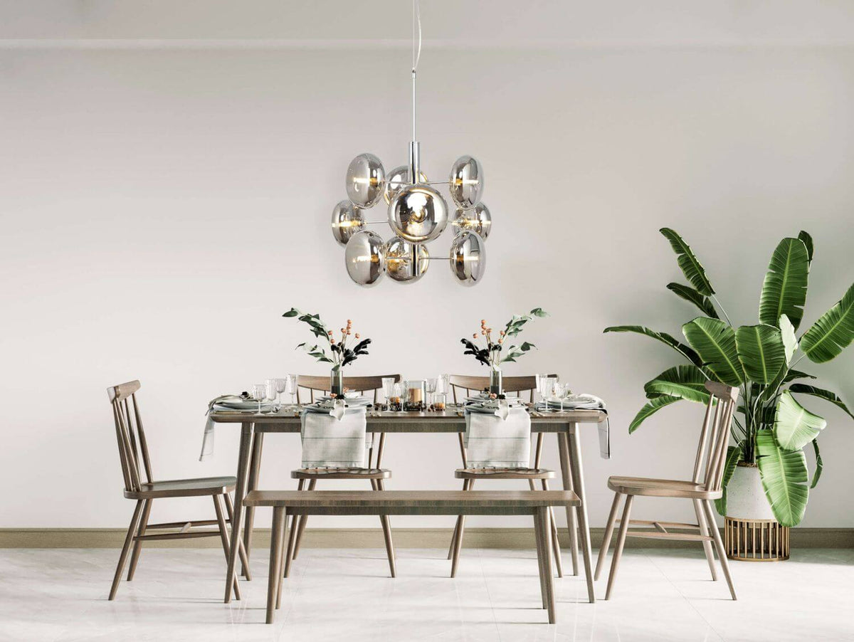 Suspension Orion anthracite, verre
