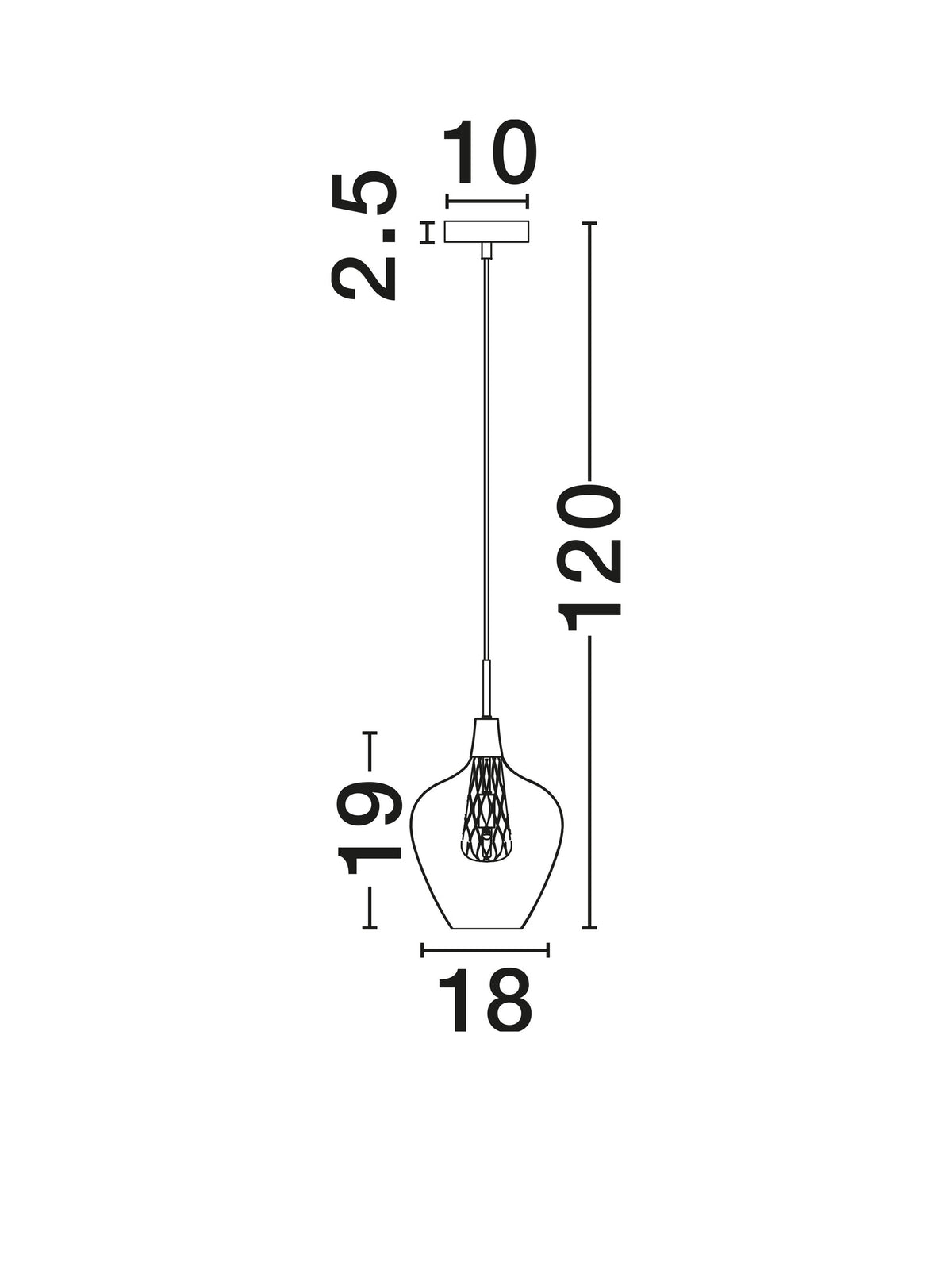 Suspension Filo dorée, verre (1500202821)