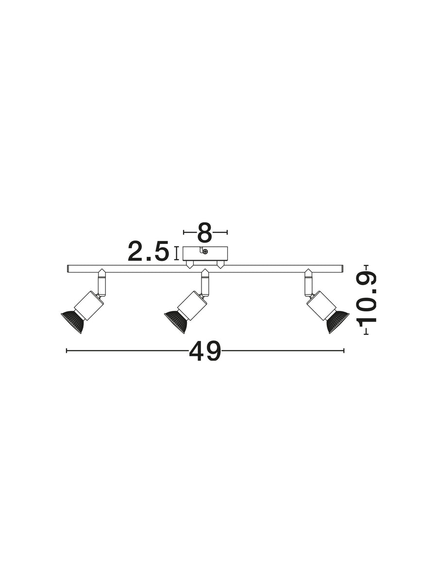 Plafonnier Base 3 lumières nickel