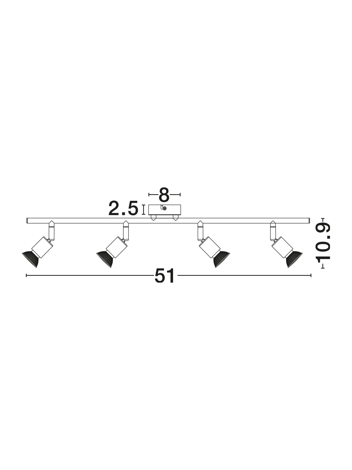 Plafonnier Base 4 lumières nickel