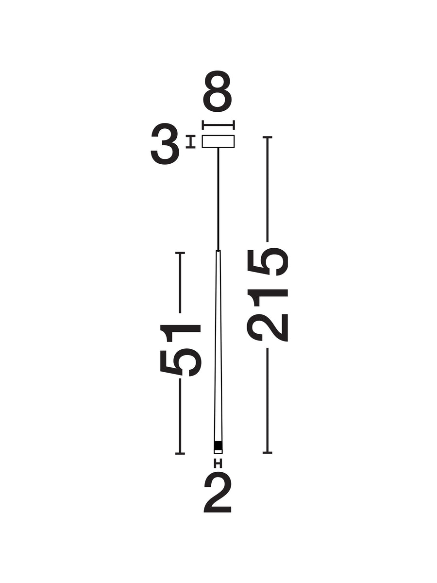 Suspension Giono noire, H 180 cm