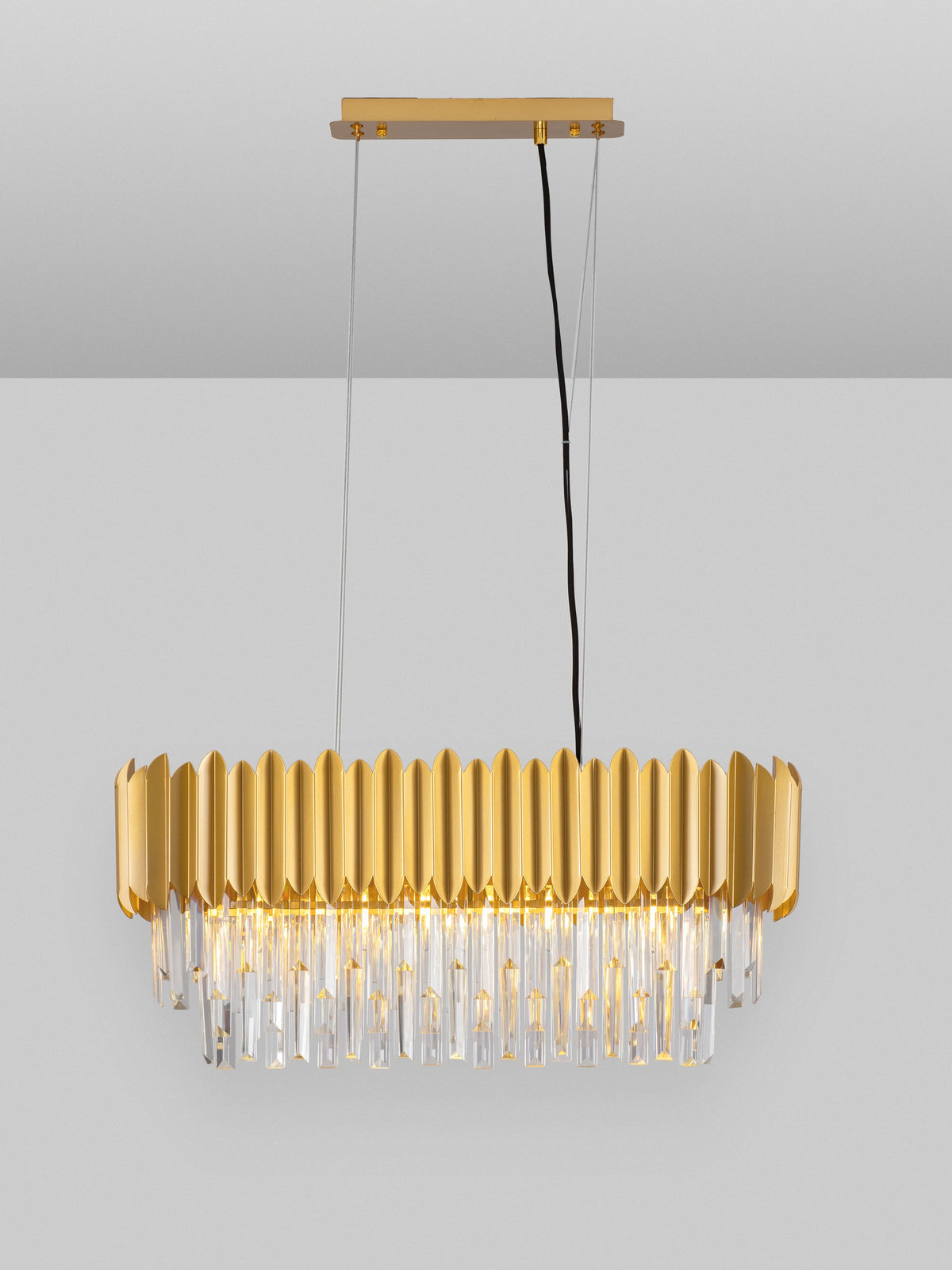 Suspension Magnolia 5 lumières dorée, cristal (9824077)