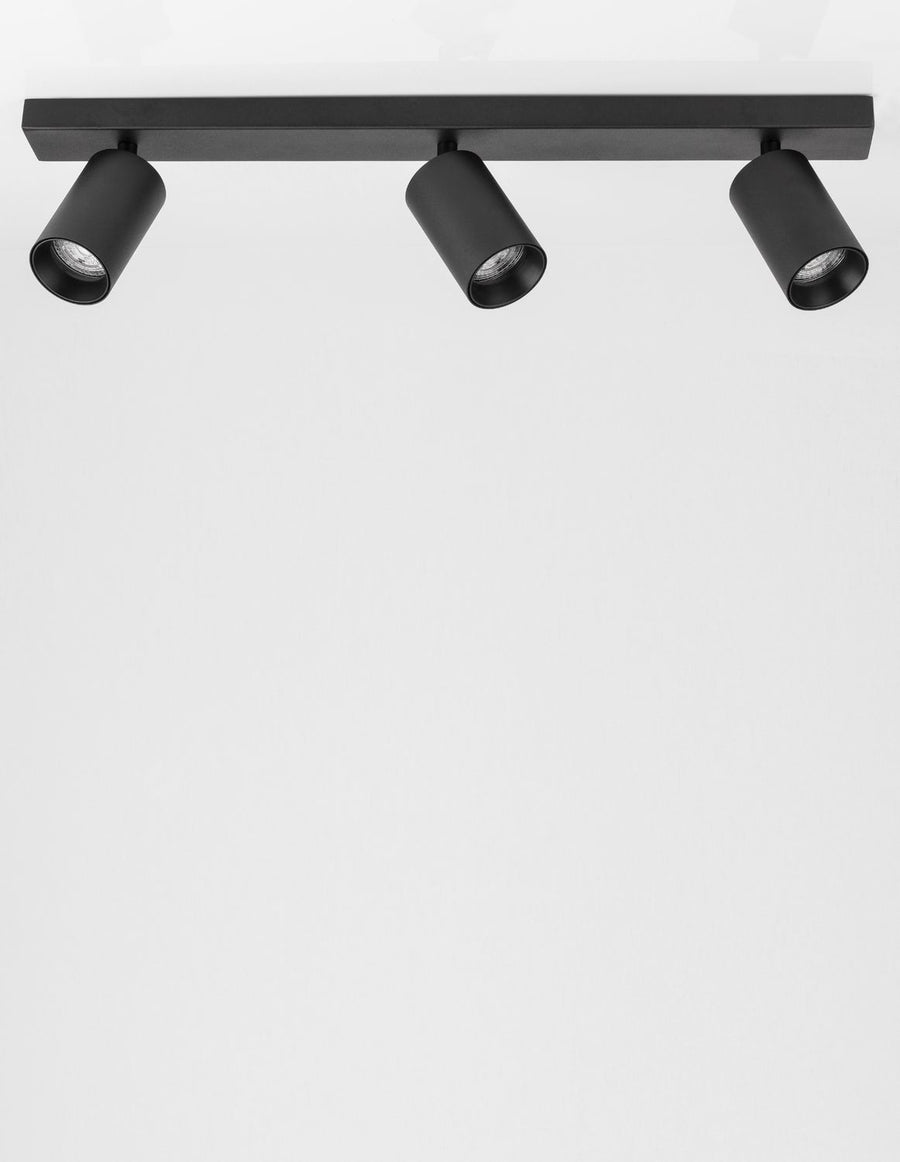 Plafonnier TOD 3 lumières noir, L 55 cm