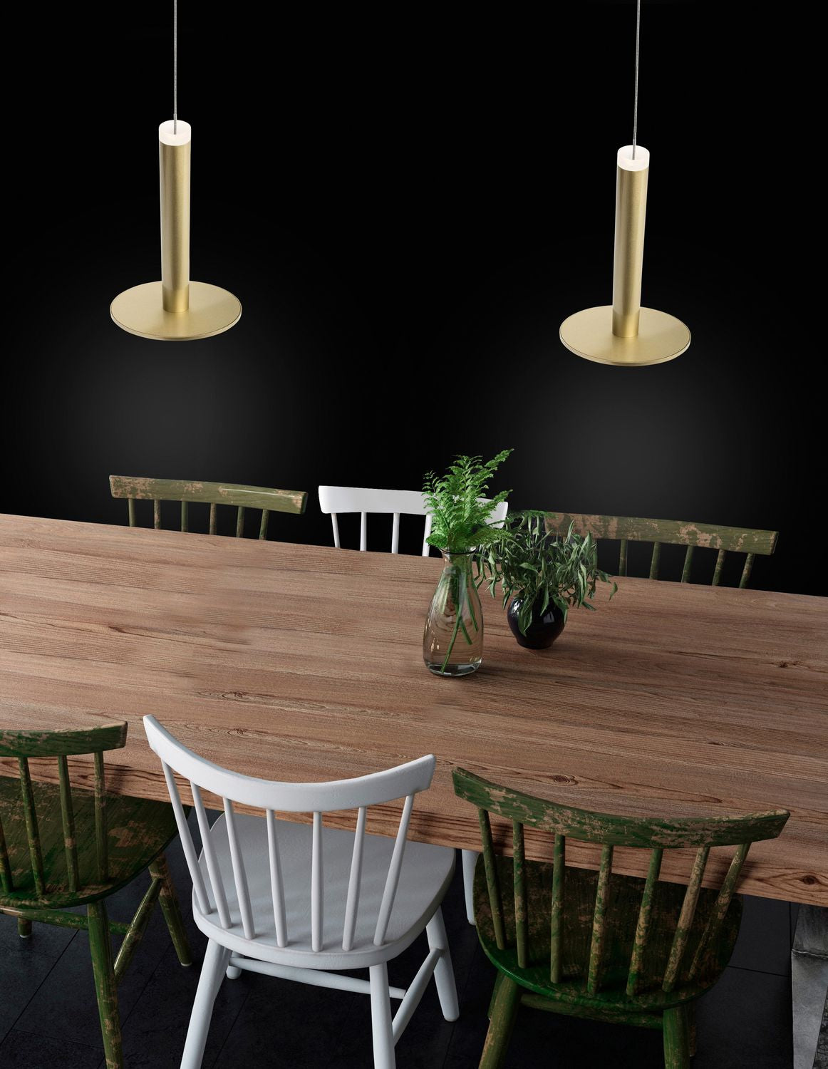 Suspension Palencia laiton, H 120 cm