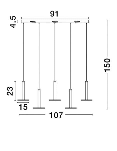 Suspension Palencia laiton, H 150 cm (1703301203)