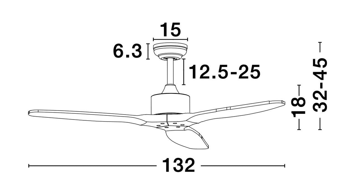 Ventilateur de plafond lumineux Vento noir, bois