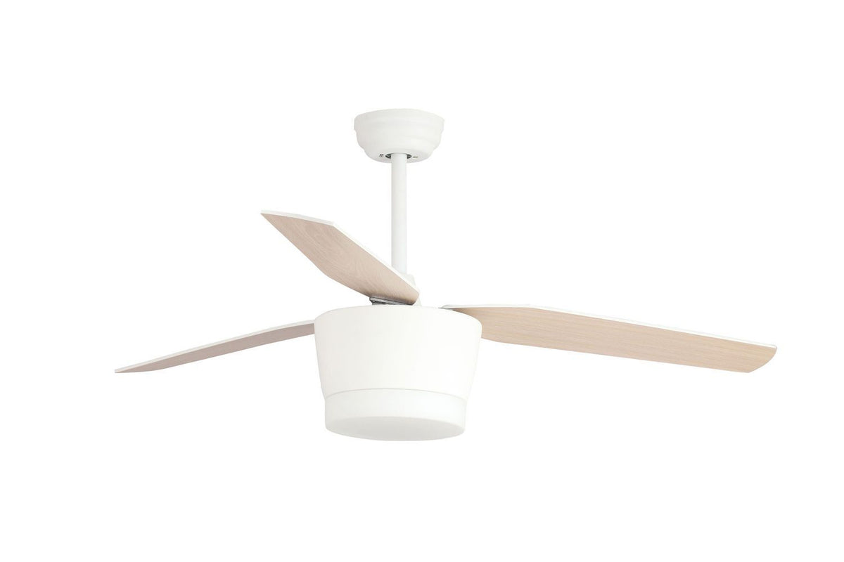 Ventilateur de plafond lumineux Monsoon blanc, verre