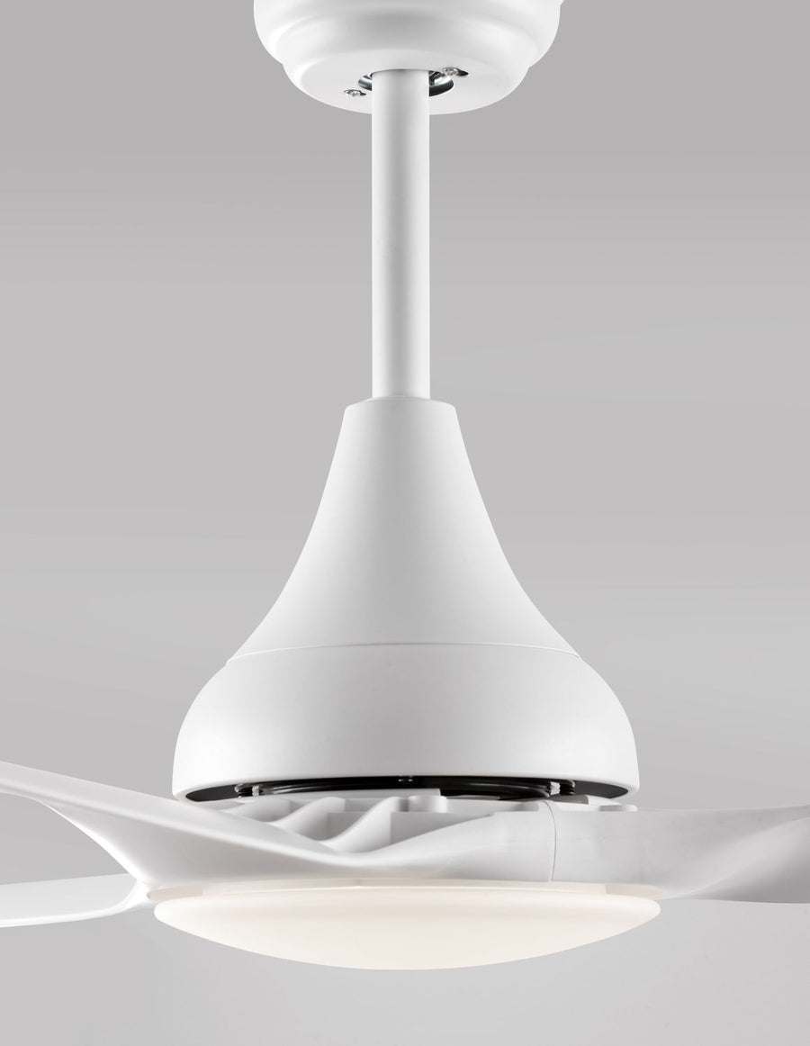 Ventilateur de plafond lumineux Samoa blanc, verre
