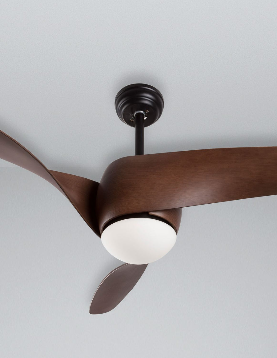 Ventilateur de plafond lumineux Breeze noir, verre