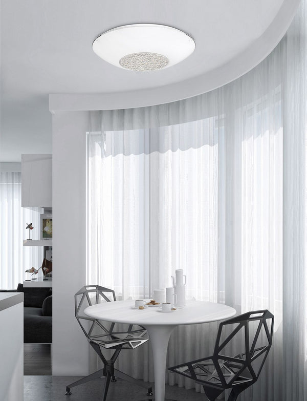 Plafonnier ERA 3 lumières blanc, cristal