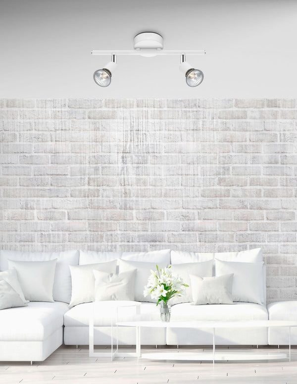 Plafonnier Base 2 lumières blanc