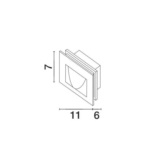 Applique extérieure Krypton blanche, L 11 cm