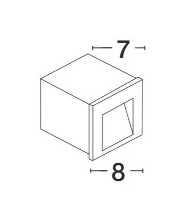 Applique extérieure Krypton grise, H 8 cm (727002)