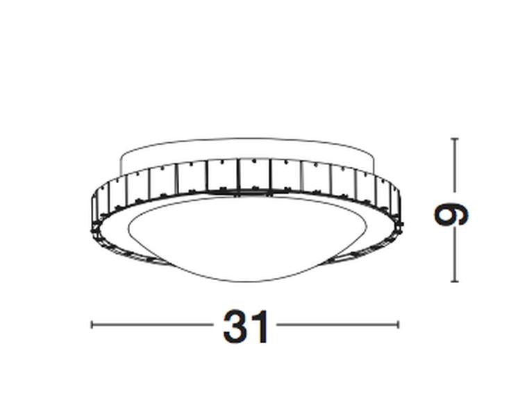 Plafonnier Palermo 2 lumières chromé, cristal