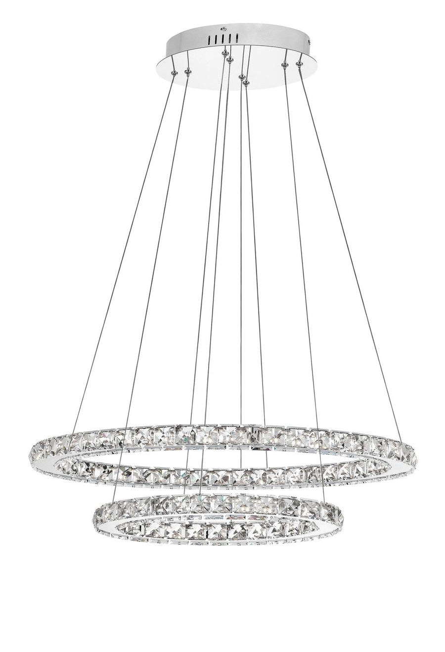 Suspension Celine chromée, cristal (7403001)