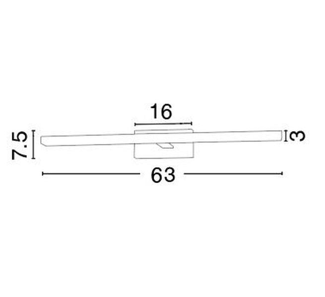 Applique murale Modena chromée, L 63 cm (787002)