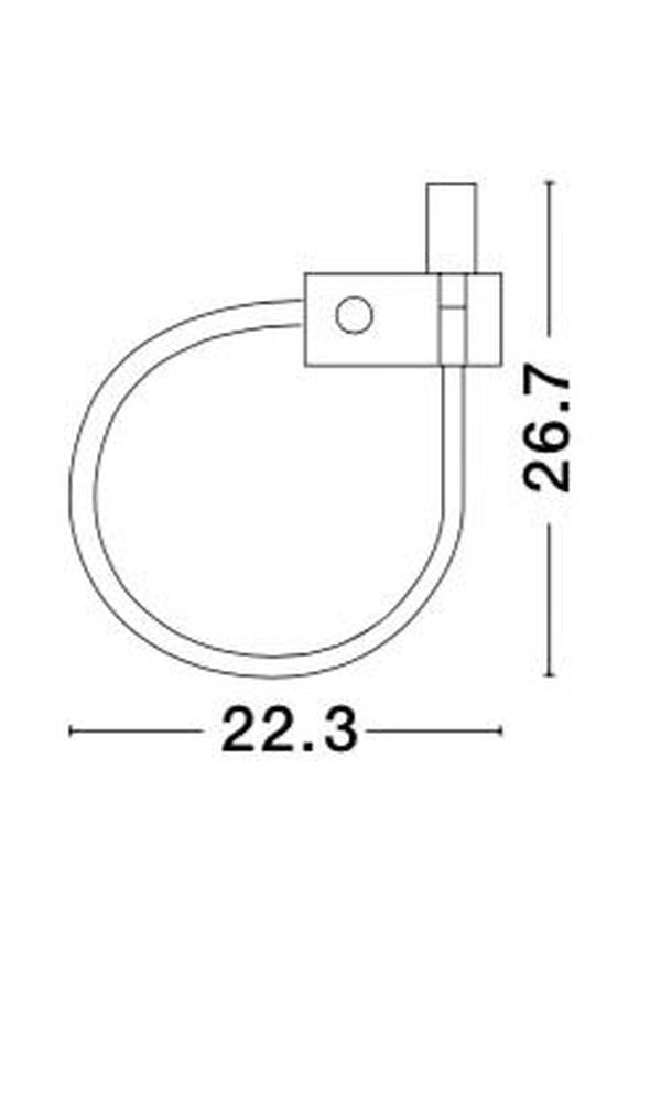 Schéma de dimensions indiquant 22,3 cm de large et 26,7 cm de haut