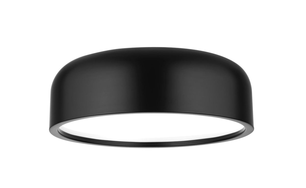 Produit de face sur fond blanc, abat-jour cylindrique noir mat et diffuseur blanc