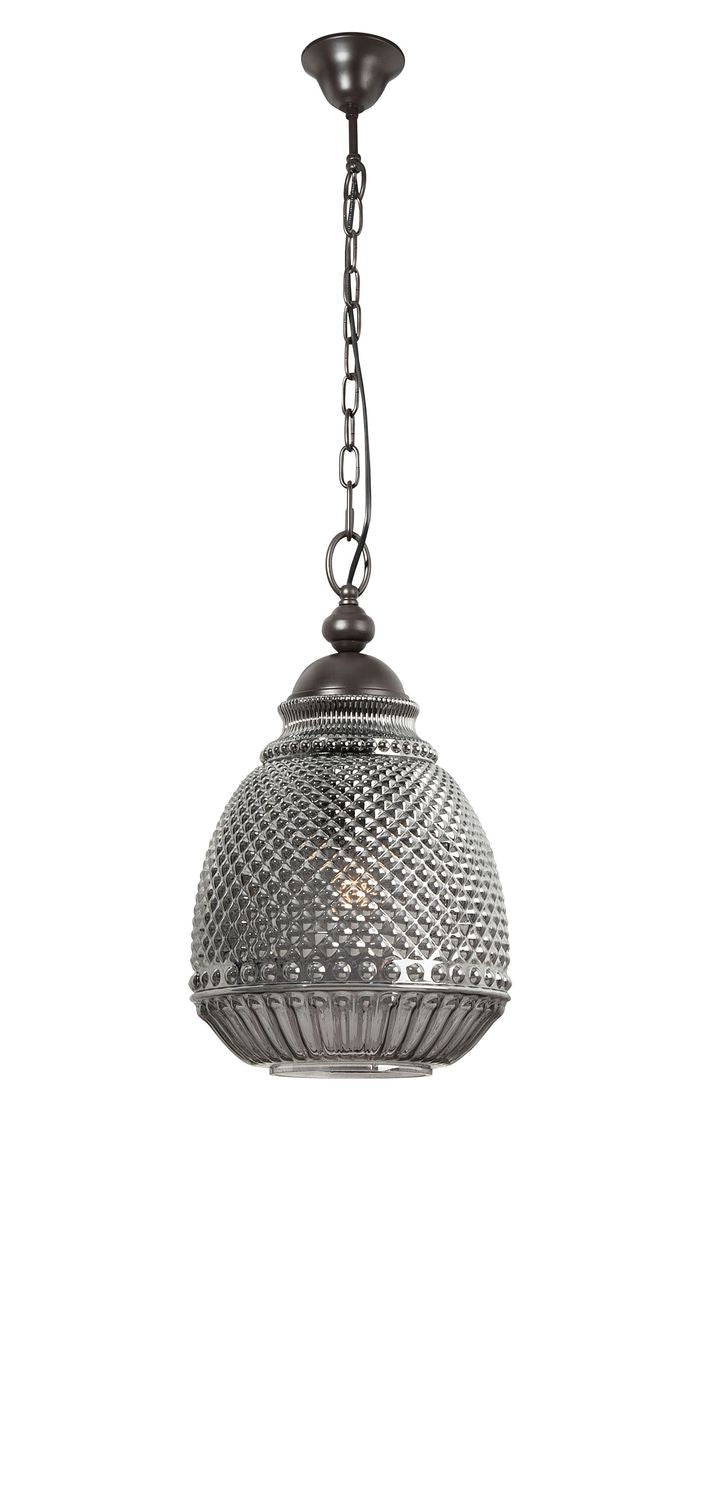 Suspension Toulon marron et fumée, verre