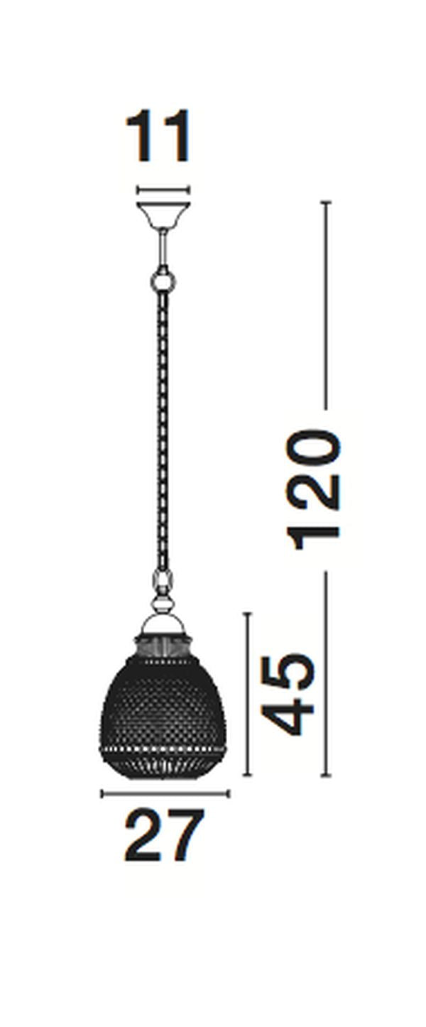 Suspension Toulon marron et ambrée, verre